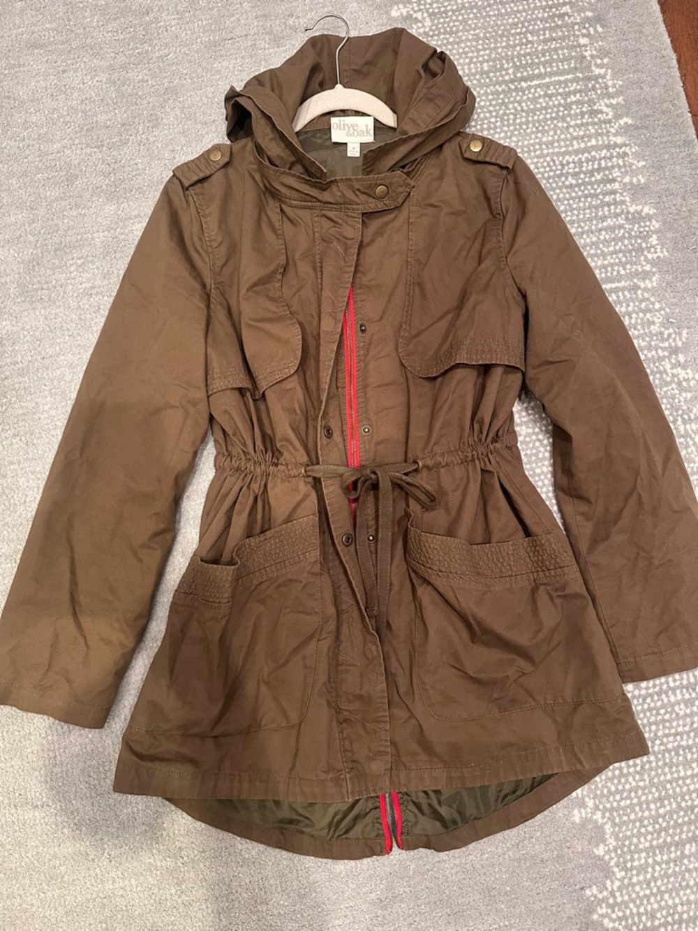 Olive$oak Women's Brown/khaki Hooded Anorak Jacket